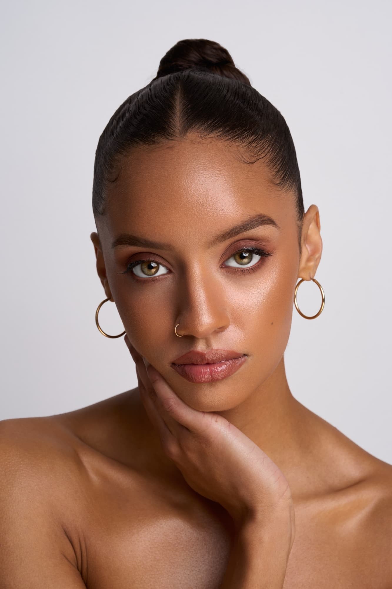 Gold Hoops — beauty photography, close-up by 12 Bit Studios